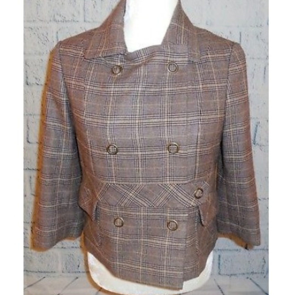 Miss Me Collection Women's L Plaid Cropped Jacket